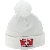 Ohio State Buckeyes NCAA Officially Licensed Pom Beanie Patch Switchback White