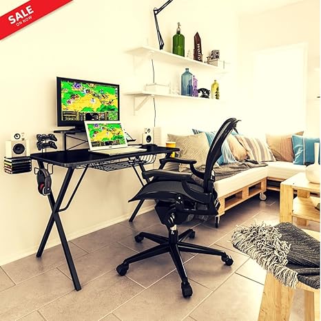 Amazon Com Compact Gaming Computer Desk Pro Gamers Carbon Fiber