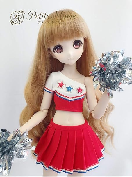Amazon Petite Marie 1 3 Mdd Msd対応 チアリーダー アメリカンチアガール レッド 赤 可愛いチア 応援団 40cmドール Bjd 人形服 プティットマリエ No 0046 ポンポンはセット内容に含まれておりません ドレス アクセサリー おもちゃ