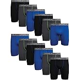 AND1 Mens Boxer Briefs - 12 Pack Platinum Performance Long Leg Boxer Briefs with Pouch - Boxers for Men, 9" Inseam (S-3XL)