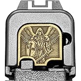 Milspin CNC Milled 3D Engraved Slide Back Plate Compatible with Glock Gen 1-5 I 3 Dimensional I Made in USA (3D St. Michael, Brass, Models G43 G43x G48)