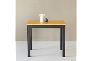 Livinia Cabin 33.5" Wooden Dining Table/Small Rectangular Modern Farmhouse Solid Wood Kitchen Table Desk (Black Oak)