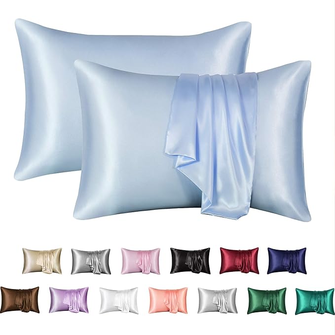 MR&HM Satin Pillowcase for Hair and Skin, 2 Pack Silky