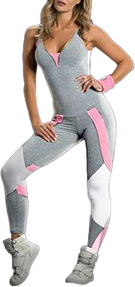 JackenLOVE Mujer Mono Moda Color Splicing Bodysuit Rompers ...