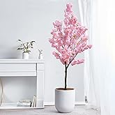 Artificial Cherry Blossom Tree - 6ft Realistic Potted Silk Pink Plant for Home Indoor Outdoor Decor, Spring Weddings