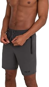 TCA Elite Running Shorts Men Zip Pockets Gym Shorts Asphalt S view 2
