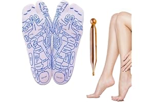 BUATKONTLY Serenity Steps Reflexology Socks Set, Acupressure Reflexology Socks with Massage Tool, Five Toe Separate Socks Foot Reflexology Socks for Women and Men, Beginner Acupoint Massage Tools (Women-Set B)