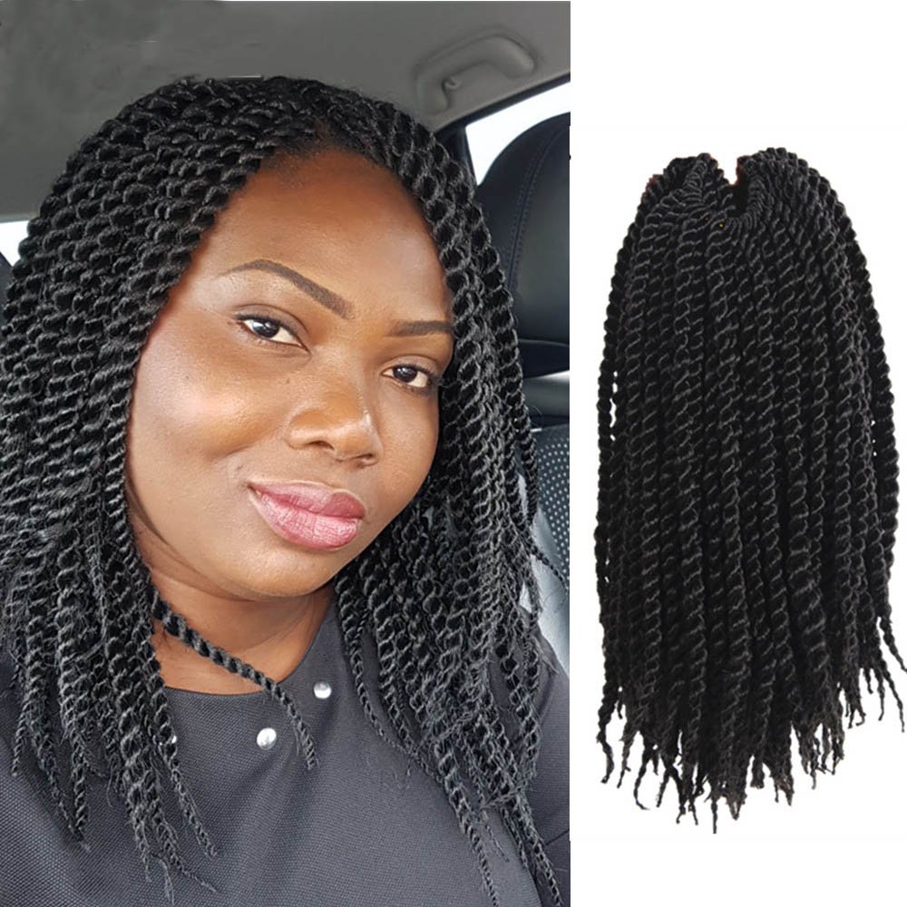 Amazon Com 12 Black Crochet Braids Synthetic Hair Extensions
