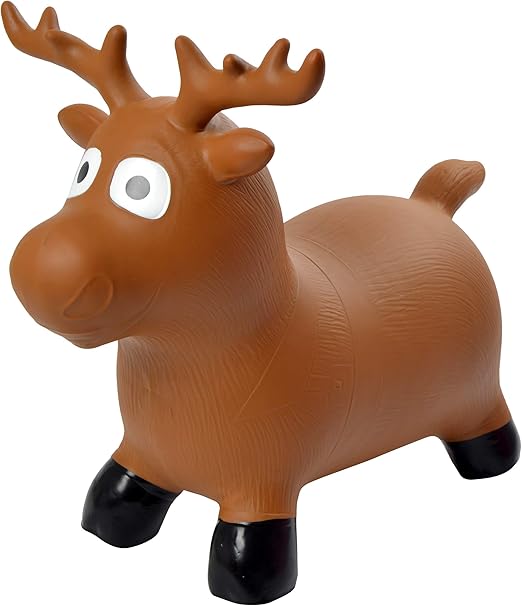 Pink Papaya Hüpftier Rudolf Elch, Hüpf-Pferd ab 3 Jahren, bis 50 kg