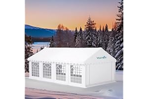 Vasttent 20x30ft Party Tent for Wedding All-Season Outdoor Large Event Camping, Upgraded Galvanized Poles&Rainproof PE Removable Sidewalls, Heavy Duty Canopy with 8 PVC Windows and Carry Bags - White