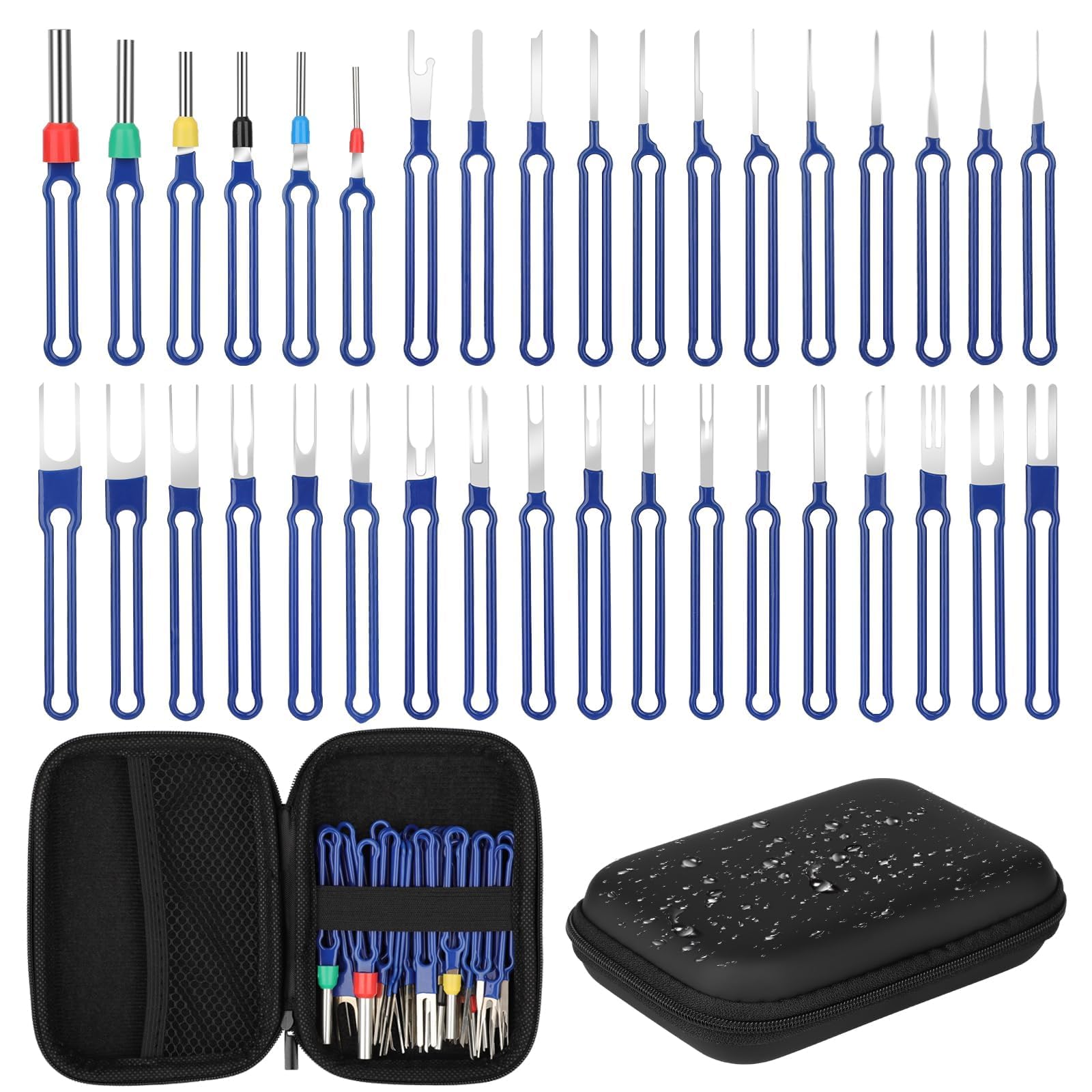 Linkstyle Automotive Terminal Removal Tool Kit, 36Pcs Long Handle Pin Extractor Set for Car Wiring Repair