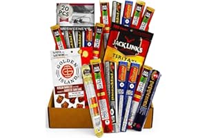 Beef Jerky and Pepperoni Variety Pack 20 Count �C High Protein Snack Box, Meat & Pepperoni Sticks Assortment, Jack Link��s & Mo