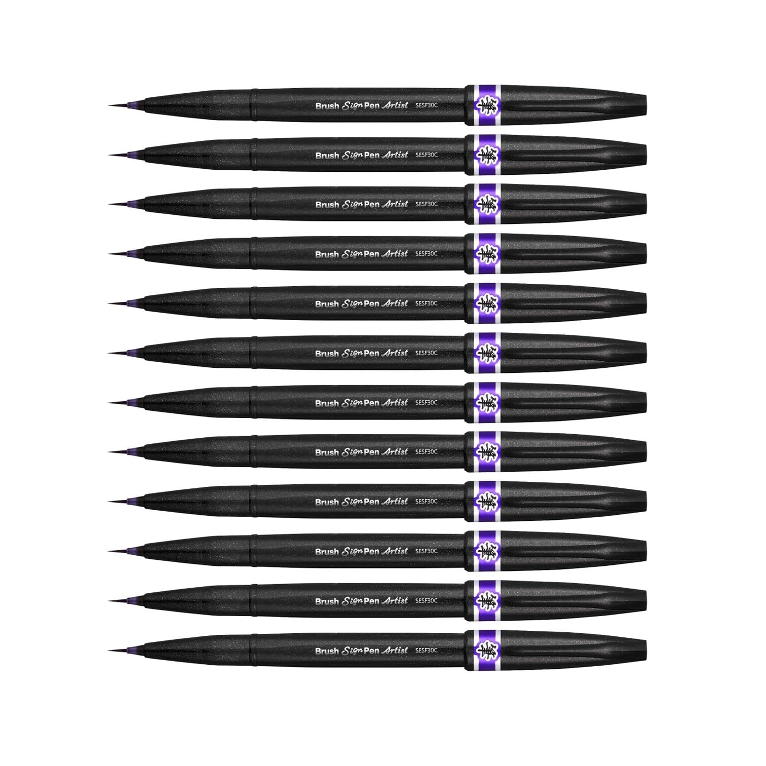 Pentel SESF30C-VX Extra Fine Brush Tip, Pack of 12, Purple