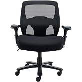 Staples Driscott Mesh Big and Tall Chair Black | Manager's chair rated for continuous use 24/7 with black mesh back and fabric seat