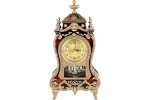 Table Clock, Vintage Style Table Clock Antique Home Hotel Decorative Desk Alarm Clocks Desktop Decoration Clock(Brown)