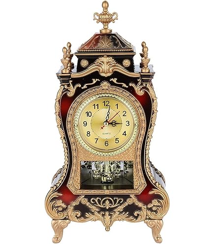 Amazon.com: Wifehelper Vintage Style Plastic Table Clock, Brown