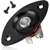 Guitar 1/4 Jack Plug Oval Guitar Jack 6.35mm Guitar Jack Plate Output Input Plug Socket for Mono Electric Guitar Black