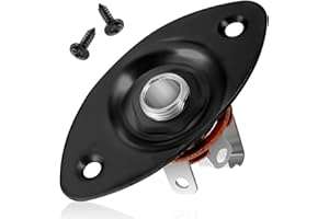 FDCZEYXIOR Guitar 1/4 Jack Plug Oval Guitar Jack 6.35mm Guitar Jack Plate Output Input Plug Socket for Mono Electric Guitar Black