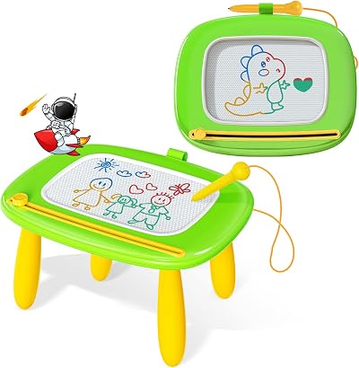 Kikidex Magnetic Drawing Board 8.7 inch for Toddlers 1-3 Green