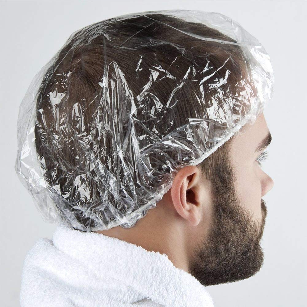 Vextronic Disposable Shower Caps 100PCS, Individually Wrapped Larger and Thicker Shower Cap Plastic Waterproof Shower Cap for Women Men, Spa, Home Use, Hotel and Hair Salon, Portable Travel : Beauty