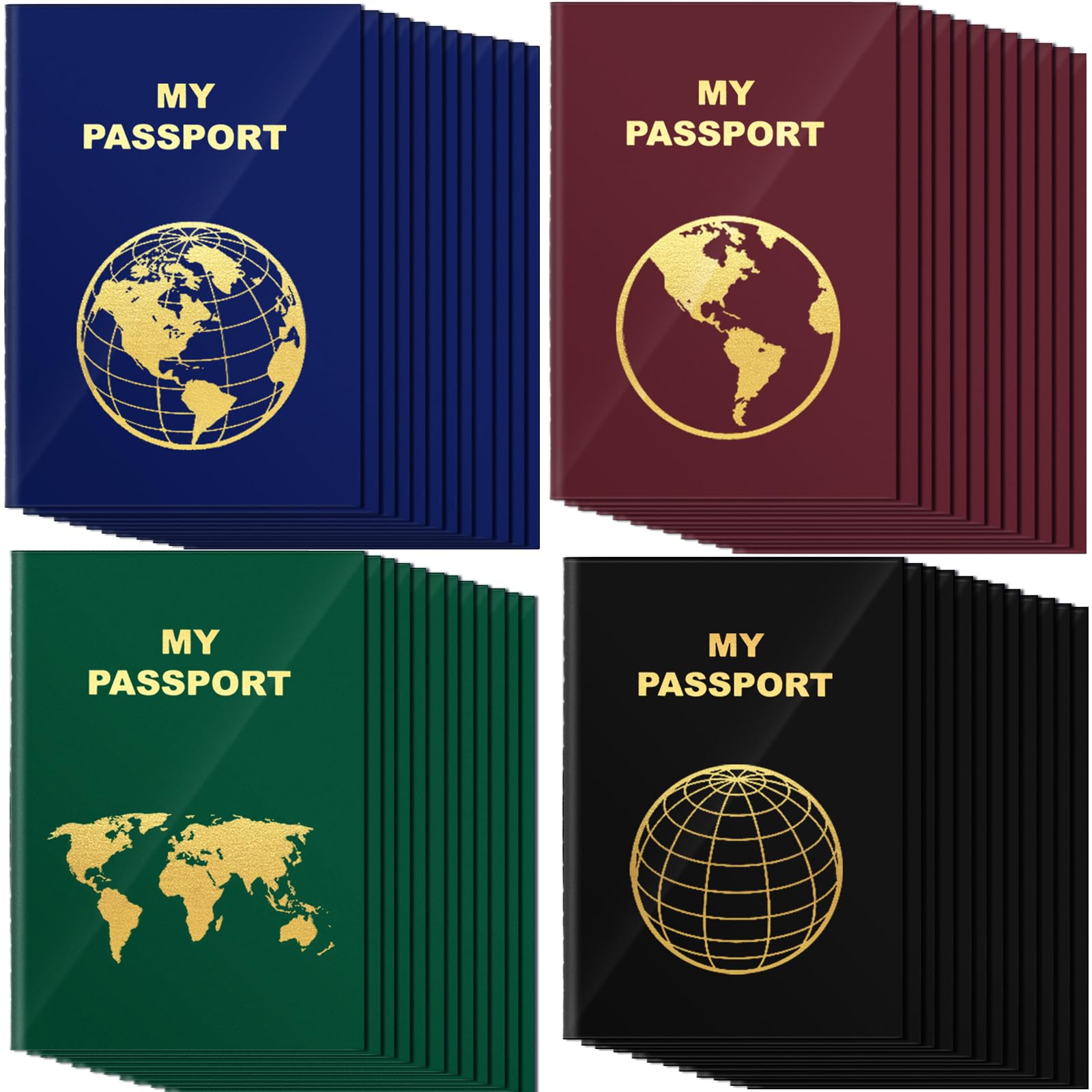 Photo 1 of Lincia 48 Pcs Blank Passport Notebook Fake Passport Book Travel Journal Book Bulk Coloring Travel Airplane Activity Decor Projects(Vintage Color)