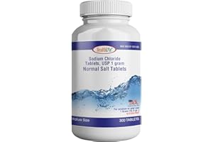 HEALTH LFE Health Life Sodium Chloride Tablets 1 gm, USP | 300 Count | Normal Salt Tablets | Sodium Mineral Supplement (15.4gr.) | Electrolytes Replenisher Hydration Drink