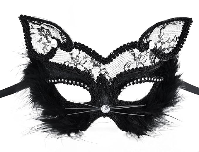 Katzenmaske, Kapmore Venetian Maskerade Maske Halloween Katzenmaske Cat
