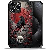 ZHEGAILIAN Case for iPhone 16 Pro Max,Shockproof Hard Shell + Soft Silicone 2 in 1 Hybrid,Shockproof Bumper Drop Protective - Goth Fantasy Raven