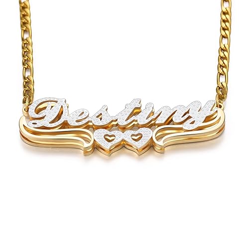 OTXIXTO Double Plated Custom Name Necklace Personalized 18K Gold