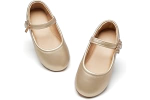 GINFIVE Toddler Girls Dress Shoes Little Girls Mary Janes Ballerina Flats Shoes Toddler