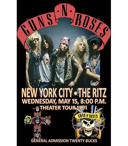 Guns N' Roses ポスター ◭☽＿Guns N' Roses Use Your Illusion World Tour Poster 1992