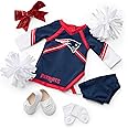 American Girl New England Patriots Cheer Uniform 18 inch Doll Clothes with Pom Poms, Navy and Red, 5 pcs, Ages 6+