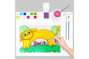 WOTOLIT Silicone Painting Mat - 19.7"X15.7" Silicone Art Mat with 1 Water Cup for Kids - Silcone Craft Mat has12 Color Dividers - 2 Paint Dividers (White)
