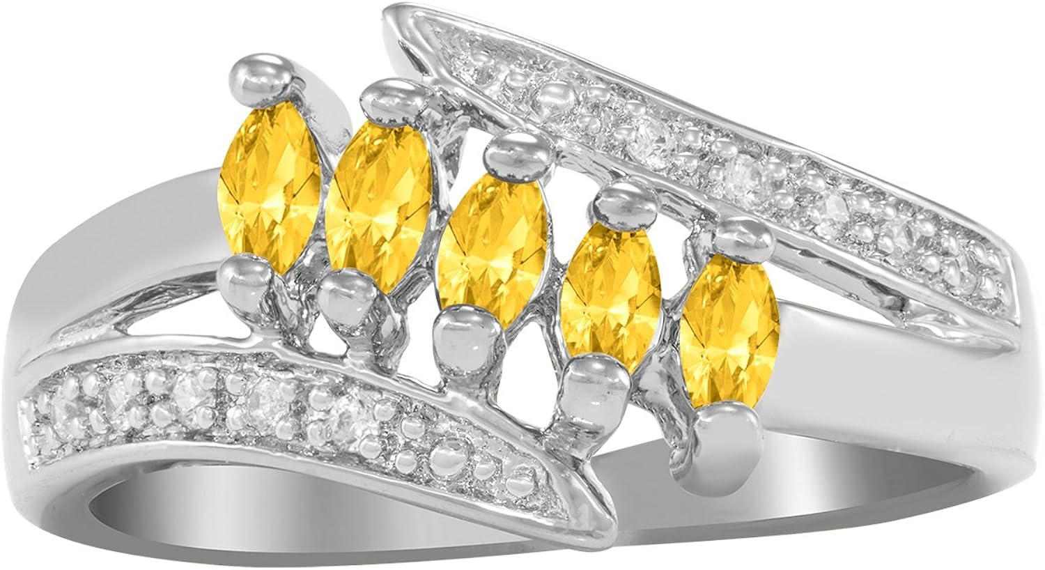 Amazon.com: ArtCarved Love's Wish Simulated Citrine Birthstone Ring