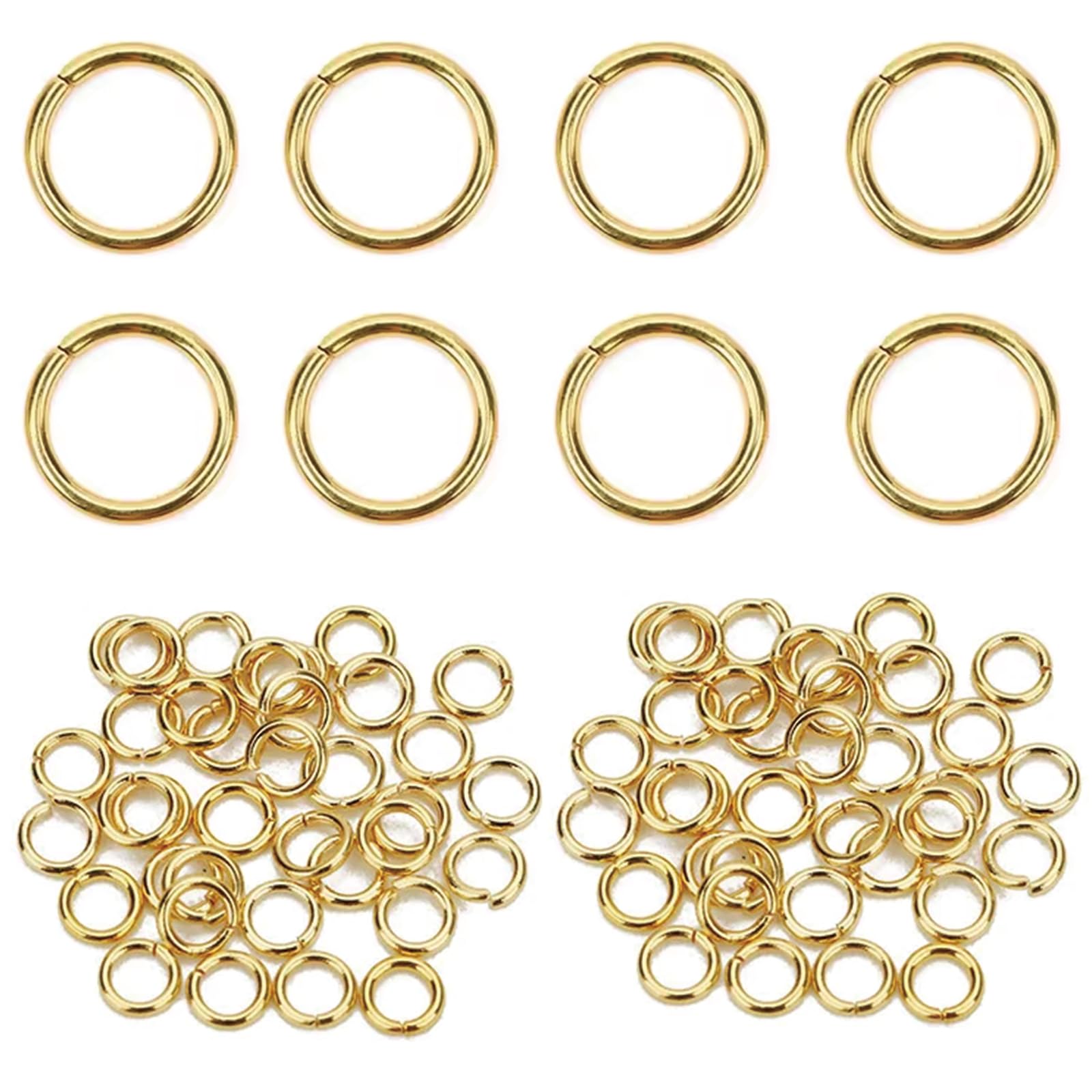 Leliafleury 10mm Open Jump Rings Metal Jump Rings Connector Rings for DIY Craft Making (Gold)