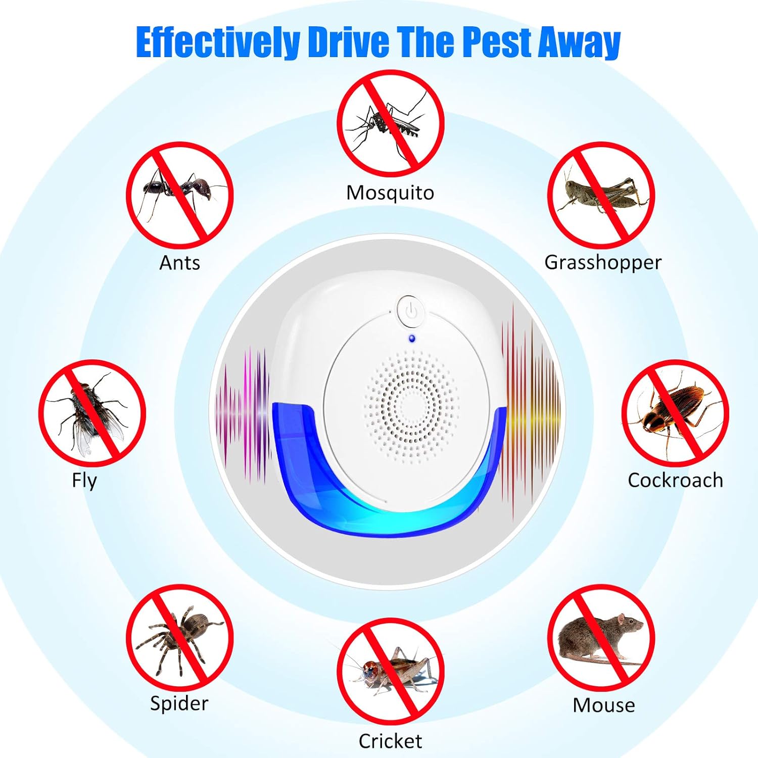 Ultrasonic Pest Repeller, 6 Packs, Electronic Indoor Pest Repellent for Home, Office, Kitchen, Warehouse, Hotel : Garden & Outdoor
