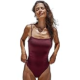 BERLOOK Women's Monokini Textured Backless Rouched Body Lingerie One-Piece Swimsuit