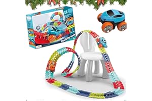 Smartoon – Kit de piste de course anti-gravité avec voiture, avec lumière LED, coques de voiture interchangeables, attache fl