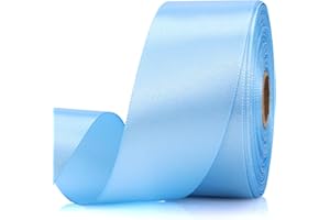 NISDOCF Sky Blue Ribbon-1-1/2 Inch 30 Yards Sky Blue Solid Satin Ribbon for Gift Wrapping,Craft Floral Bouquets,Wedding Party,Timeless Flower,Decoration Floral Hair,Balloons
