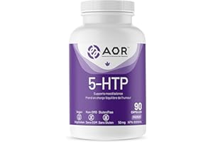 AOR 5-HTP 50mg, 90 Capsules 30-Day Supply - 5-Hydroxytryptophan Supplement for Relaxation, Serotonin Support and Restful Slee