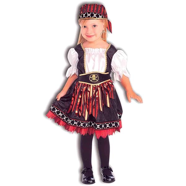 Girls Pirate Costume, Sea Buccaneer Dress Scarf Sword