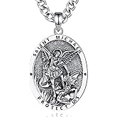 INFUSEU Unique Religious Gifts for Men Women, St. Michael/St. Christopher/St. Benedict/Virgin Mary Pendant Necklaces