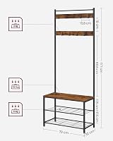 VASAGLE Coat Rack Hallway Cabinet Bench Shoe Storage 175 cm H HSR41BX view 7