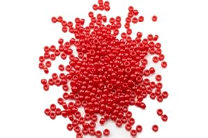 Gxueshan 1000 Pcs Acrylic Red Pony Beads 6x9mm Bulk Kandi Beads for Friendship Bracelet Necklace Jewelry Making Pens Hair Braiding Kit