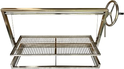 SunshineBBQs Brick BBQ Grill Argentinian Height Adjustable Stainless Steel 112cm
