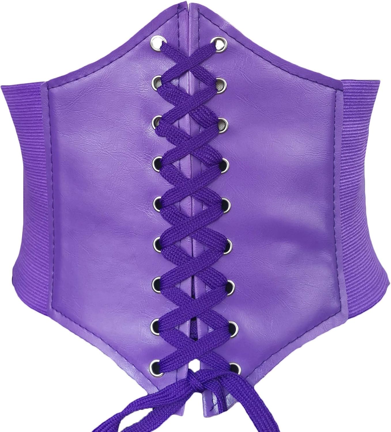 HOEREV Women Girls Elastic Wide Band Elastic Tied Waspie Corset Waist Belt Bustiers Halloween Corsets Size XS-XXXL at  Women’s Clothing store