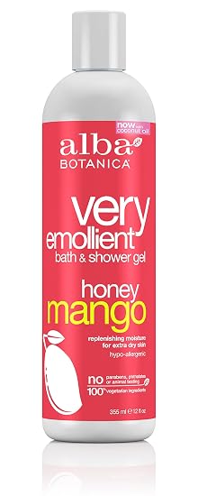 Alba Botanica Very Emollient, Honey Mango Bath & Shower Gel, 12 Ounce (787734332330)