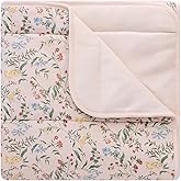 100% Cotton Baby Blankets for Girls, 41"x 27.5" Reversible 2-Sided Nursery Bed Blankets, Soft and Breathable Toddler Blanket, Cozy Crib Comforter and Crib Blanket Nursery Gift Set Newborn Essentials