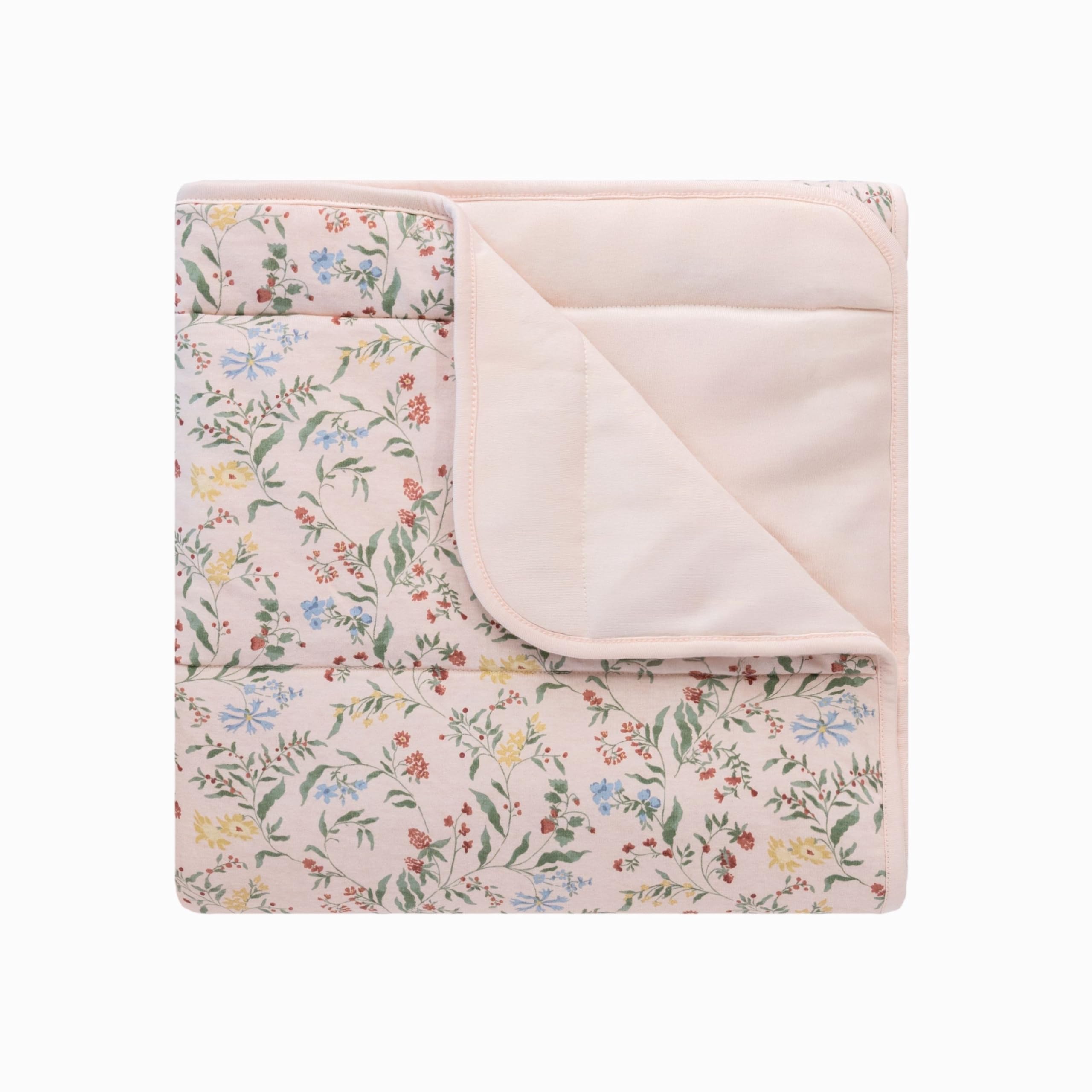 View 1 of 100% Cotton Baby Blankets for Girls, 41"x 27.5" Reversible 2-Sided Nursery Bed Blankets, Soft and Breathable Toddler Blanket, Cozy Crib Comforter and Crib Blanket Nursery Gift Set Newborn Essentials