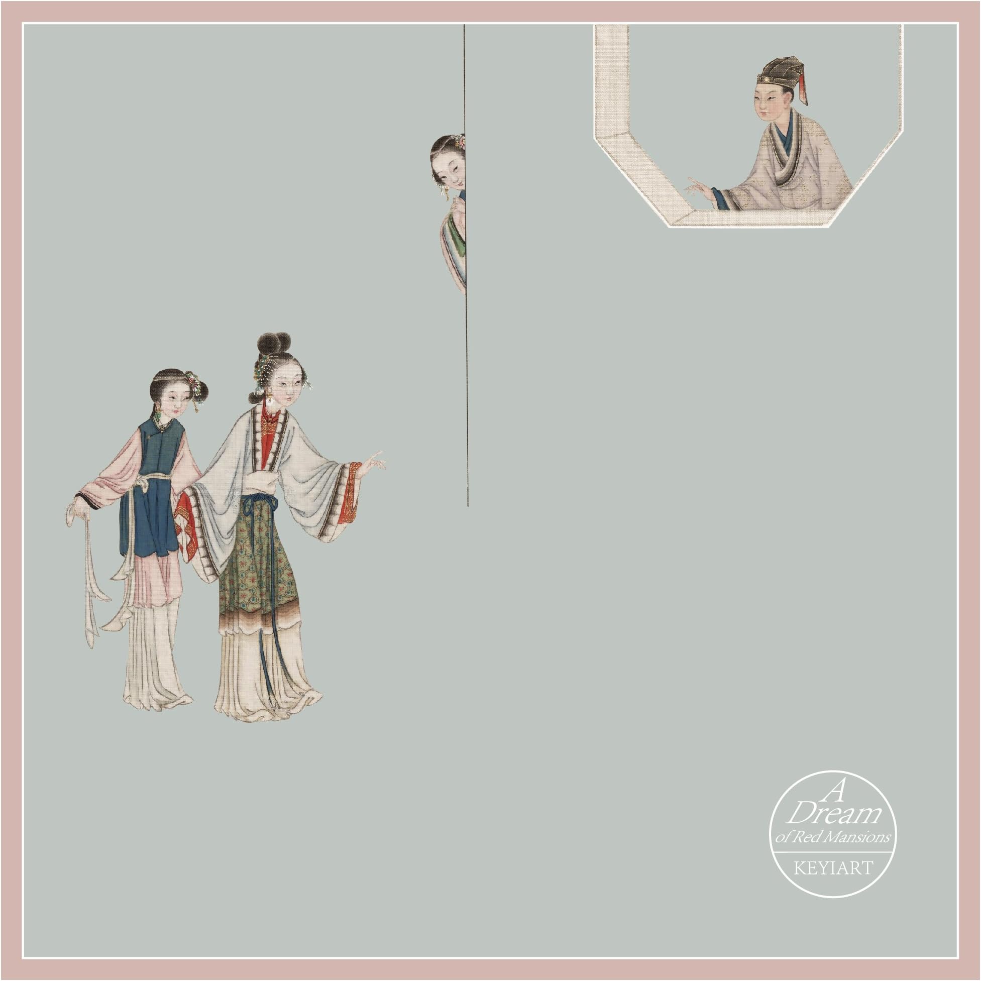 A Dream of Red Mansions Paper Napkins Set of 20 (12" x 12", Lin Dai-yu Teases Shi Xiang-yun)